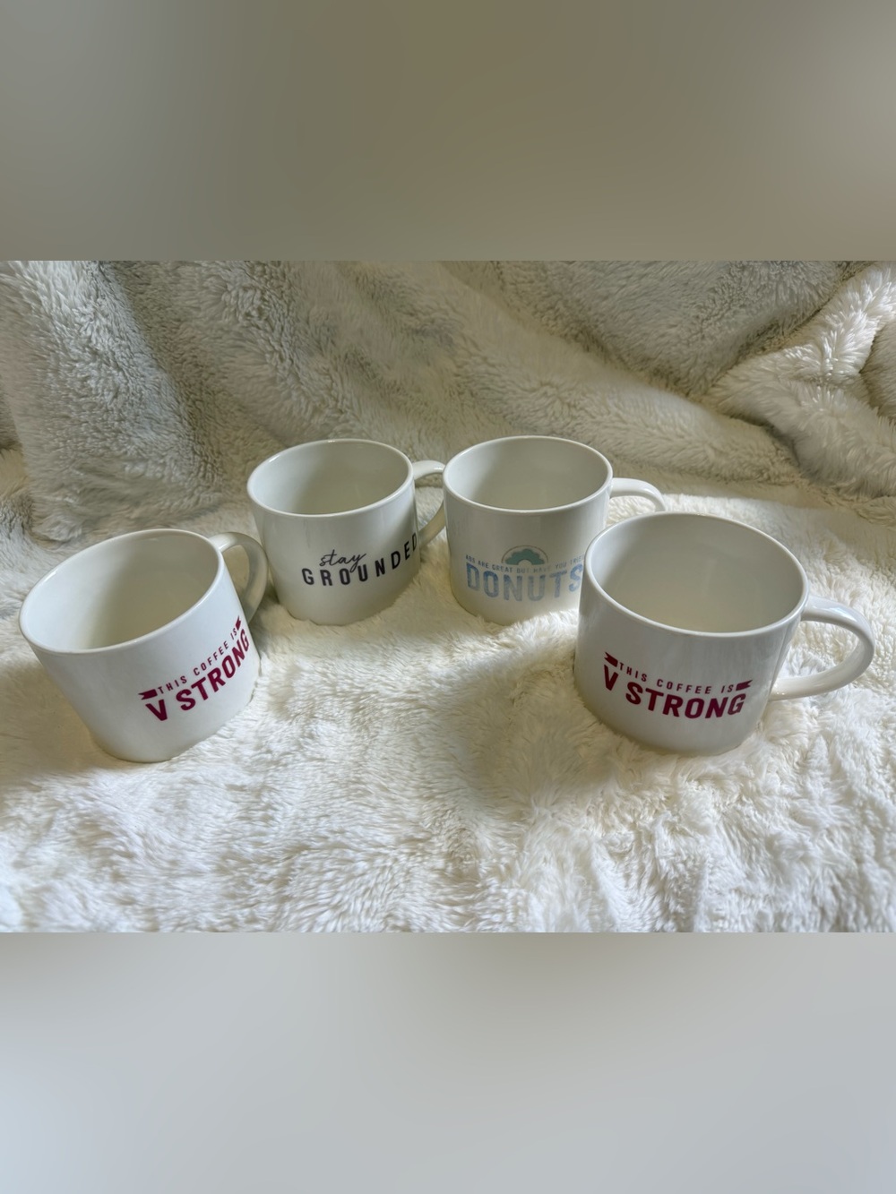 Target Room Essentials Novelty Mug Set of 4 V Strong Stay Grounded Porcelain